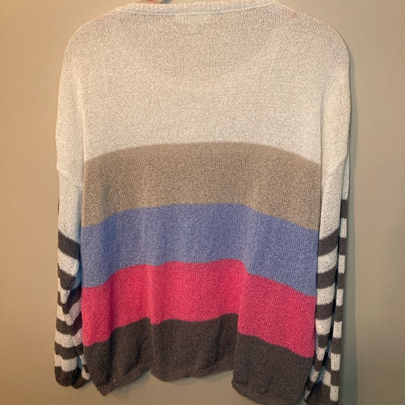 Pink Lily lightweight striped sweater S/M - Picture 5 of 5